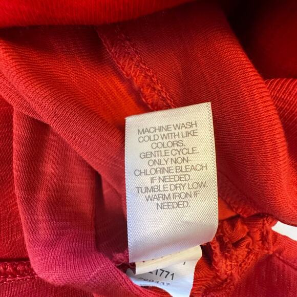 J. Jill Pima Dipped Hem Tunic in Orange/red Women's Sz M 100% Pima Cotton Knit - Picture 7 of 11